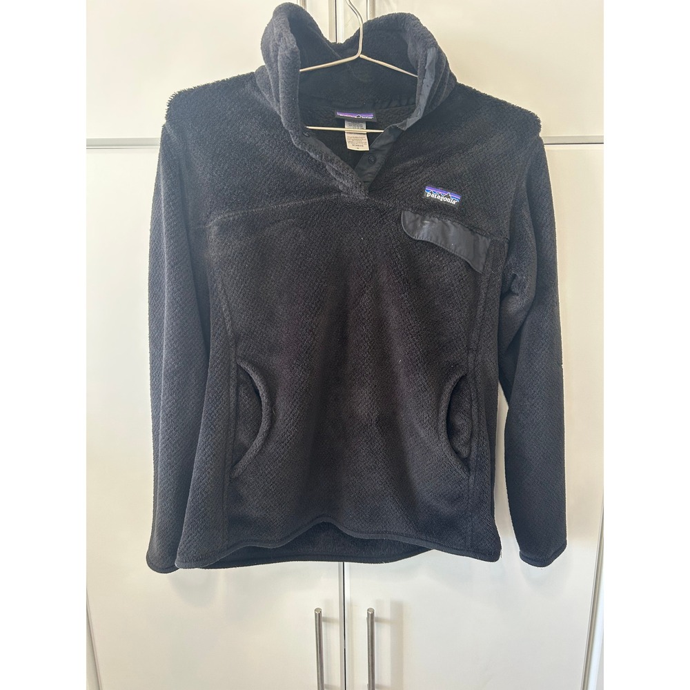 Patagonia Re-Tool Snap-T Polartec Fleece Pullover Black Womens Medium 25442
